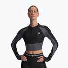 Лонгслів для тренувань жіночий Under Armour HeatGear Rib 1/4 Zip black/castlerock/white