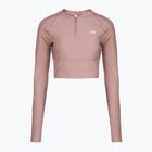 Лонгслів для тренувань жіночий Under Armour HeatGear Rib 1/4 Zip tourmaline pink/tourmaline pink/white