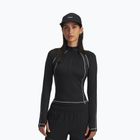 Лонгслів для тренувань жіночий Under Armour ColdGear Textured 1/2 Zip black/white/metalic silver