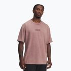 Футболка для тренувань чоловіча Under Armour Project Rock Heavyweight Oversized maroon mist/black