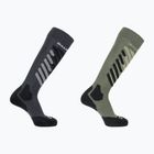 Шкарпетки лижні Salomon S/Access 2-Pack anthracite/deep lichen green