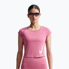 Футболка для бігу жіноча Nike Swoosh Run Dri-Fit peony/photon dust/white