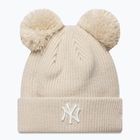 Шапка зимова жіноча New Era Double Pom Beanie New York Yankees stone