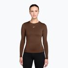 Лонгслів для тренувань жіночий Nike One Fitted cacao wow/white