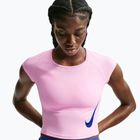 Футболка для бігу жіноча Nike Tempo Swoosh Run Dri-Fit pink rise/pink rise/old royal