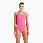 Купальник суцільний жіночий arena Lace Back Solid shocking pink/blue river