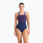 Купальник суцільний жіночий arena Foggy Dots Swim Pro Back navy / blue cosmo