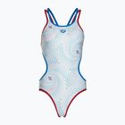Купальник суцільний жіночий arena One Fireflow Double Cross red/blue river/white multi