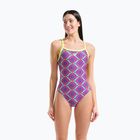 Купальник суцільний жіночий arena Floral Challange Back violet multi/artic lime