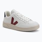 Кросівки жіночі VEJA V-12 Leather white/marsala/nautico