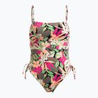 Жіночий суцільний купальник ROXY Printed Beach Classics Lace UP антрацитовий пальмова пісня с