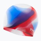 Шапочка для плавання дитяча TYR Tiedye Silicone Multicolor Jr red/white/blue