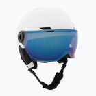 Шолом гірськолижний дитячий UVEX Rocket Visor Jr white/black matt/mirror blue/smoke