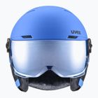 Шолом гірськолижний дитячий UVEX Rocket Visor Jr blue matt/mirror blue/smoke