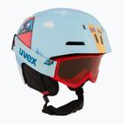 Шолом гірськолижний дитячий UVEX Viti Set + gogle Speedy Pro light blue birdy/lasergold lite