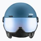 Шолом гірськолижний UVEX Wanted Visor stone blue matt/mirror blue/smoke