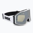 Окуляри гірськолижні UVEX Gravity FM white matt/mirror silver/green/clear