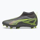 Кросівки футбольні дитячі PUMA Ultra 5 Match+ LL FG/AG Jr matte aged silver/yellow alert/puma aged silver