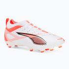 Кросівки футбольні дитячі PUMA Ultra 5 Match FG/AG Jr puma white/puma black/glowing red