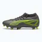Кросівки футбольні чоловічі PUMA Ultra 5 Play+ FG/AG matte aged silver/yellow alert/puma aged silver