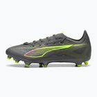 Кросівки футбольні чоловічі PUMA Ultra 5 Match FG/AG matte aged silver/yellow alert/puma aged silver