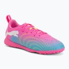Кросівки футбольні дитячі PUMA Future 9 Play TT poison pink/puma wht/sun stream/bright aqua/puma blk