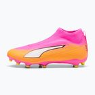 Кросівки футбольні дитячі PUMA Ultra 6 Match+ LL FG/AG Jr poison pink/puma wht/sun stream/bright aqua/puma blk