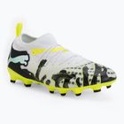 Кросівки футбольні дитячі PUMA Future 9 Match Creativity Fg/Ag Jr yellow alert/mint jelly/puma white/puma black