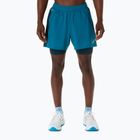 Шорти для бігу чоловічі ASICS Road 2N1 5IN tranquil teal/dark teal/yamabuki