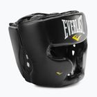 Шолом боксерський чоловічий Everlast Шкіряний З захистом щік і підборіддя чорний 350 BLK – S/M