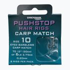 Поводок для methody Drennan Pushstop H'Rig Carp Match зі стопером гачок + волосінь 8 шт. прозорий HNQCMA014