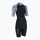 Жіночий триатлонний костюм ZONE3 Lava Short Sleeve Trisuit білий/гравій