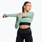 Топ лонгслів тренувальний жіночий Gymshark Vision Crop Top green/black