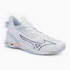 Жіночі гандбольні кросівки Mizuno Wave Mirage 5 білі / темно-синій півонія / персиковий парфе