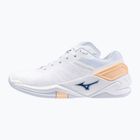 Жіночі гандбольні кросівки Mizuno Wave Stealth Neo білі / темно-сині півонії / персикове парфе