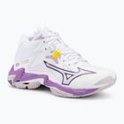 Кросівки волейбольні жіночі Mizuno Wave Lightning Z8 Mid white/patrician purple/quince
