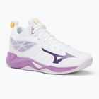 Кросівки для волейболу жіночі Mizuno Wave Dimension Mid white/patrician purple/quince