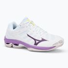 Кросівки для волейболу жіночі Mizuno Wave Voltage 2 white/patrician purple/quince