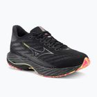 Чоловічі бігові кросівки Mizuno Wave Rider 28 чорний/сріблястий/сонячний лайм