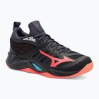 Кросівки волейбольні Mizuno Wave Dimension black/neon flame/peacock blue