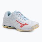 Кросівки волейбольні жіночі Mizuno Wave Voltage 2 white/calypso coral/pale banan