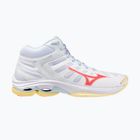 Кросівки волейбольні жіночі Mizuno Wave Voltage 2 Mid white/calypso coral/pale banan