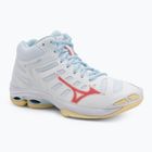 Кросівки волейбольні жіночі Mizuno Wave Voltage 2 Mid white/calypso coral/pale banan