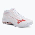 Кросівки волейбольні жіночі Mizuno Wave Lightning Pro Mid white/rose elegance/lava falls