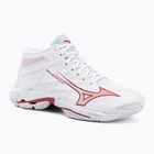 Кросівки волейбольні жіночі Mizuno Wave Lightning Elite Mid white/rose elegance/lava falls