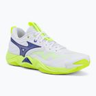 Кросівки волейбольні Mizuno Wave Momentum Elite white/lightning yellow/dazzling blue
