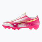 Кросівки футбольні дитячі Mizuno Alfa III Select Jr FG white/fuchsia purple