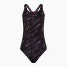 Купальник суцільний жіночий Speedo HyperBoom Allover Medalist black/electric pink/usa charcoal