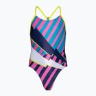 Купальник суцільний дитячий Speedo Placement Lane Line Back cerulean blue/flare pink/bitter lime/bolt