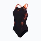 Купальник суцільний Speedo Placement Laneback black/siren red/plum dandy